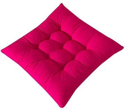 FANSU Coussin de Chaise Lot de 1 2 4 6, Galette de Chaise 45x45cm avec Attache, Coussins de Chaises Epais, Coussin pour Chaise de Salle à Manger et Jardin (1 Pièces,Rose Rouge)