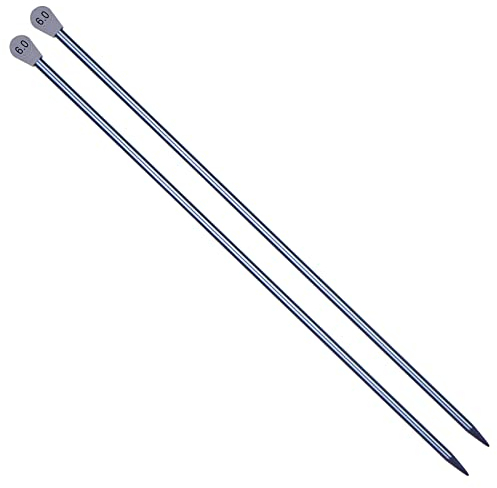 Coopay Stricknadeln aus Aluminium, 6,0 mm Gerade Stricknadeln 35cm Lange Stricknadeln für Anfänger, Professionelle Stricker, Metall Stricknadel für Pullover, Decken, Große Projekte, Stricknadeln 6mm