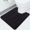Homaxy Mikrofaser Badezimmerteppich rutschfeste Weiches Vorleger Toilette mit Ausschnitt 50 x 60 cm, Saugfähig Badematte Stand WC, Waschbar Badteppich für WC,Schwarz