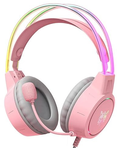 Onikuma Słuchawki gamingowe x15 Pro RGB różowe (przewodowe) Marca