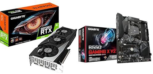 Gigabyte NVIDIA GeForce RTX 3060 Gaming OC V2 Graphics Card & B550 Gaming X V2 ATX Motherboard for AMD AM4 CPUs