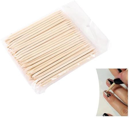 Lot de 100 bâtonnets en bois de rose - Outils de manucure professionnels - Bâtonnets à cuticules en bois d'oranger - Pour outil professionnel - Avec taille-crayon et côté plat