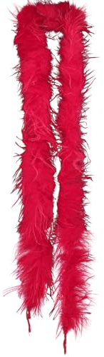 ihreesy Flauschige Federboa Federschal, 2m Lang Federstola Feder Schal Straußenfeder-Boa Straußenfeder-Schal Flauschige Straußenfedern Dekoration Nähdekoration Hochzeitsdekoration,Rot
