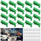 Lithyc Kit Adattatore Guida Din C45 Pcb da 20 Pezzi (Set di 10) -Morsettiera-Supporto Barra -Morsettiere per Guida Din -Guida Din con 40 Viti per Guida Din da 35 Mm (Verde)
