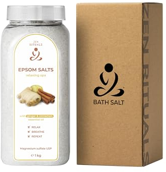 Zen Rituals Badesalz Epsom mit Zimt und Ingwer ätherisches Öl, 950 gr.