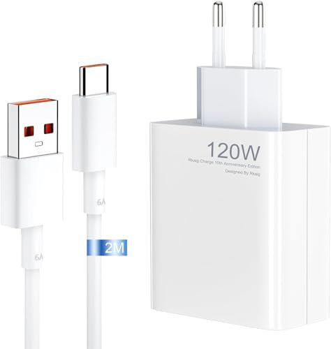 120W Chargeur Rapide pour Xiaomi, 2M 6A USB Type C Cable pour Redmi Note 13 Pro+ XiaoMi 14 Ultra/13T/13/12T/12X/11T Pro/pour Redmi Note 13/12/11s/10 Pro/POCO X6/M6/F5/X5/X4/X3 Pro/Pad 6