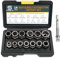 14pcs Extracteur de Boulon,Extracteur Ecrou Antivol,extracteur de vis Douille Extracteurs d'écrous et Boulons à Percussion avec étui de Rangement Solide, kit d'extraction pour enlever les boulons end