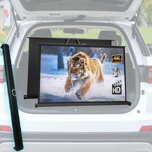 QSPNVFB Portable Tabletop Projector Screen, 20 30 40 50 Retractable Floor Standing Movies Screen, Small Mobile Projection Screen For Outdoor Indoor(30inch)