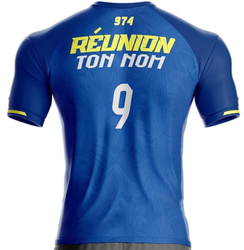 Trikot Ile de la Reunion 974 Fußball mit Flagge, + Personalisierung, XXL