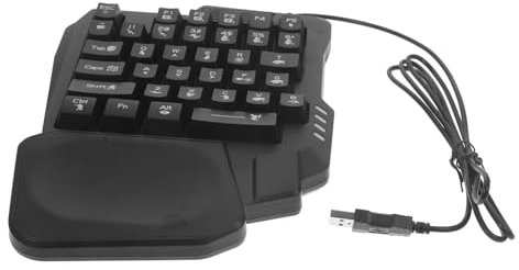 Tofficu Teclado De 35 Teclas Táctil Vistoso Jugar Teclado Retroiluminado De Colores Teclado con Una Mano Ligero Teclado para Juegos con Una Mano Condujo Llave Black