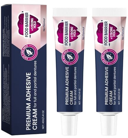Zahnprothesen Haftgel (2 x 40g) Thermoplastische Haftcreme Unisex Tägliche Pflege Unterwegs