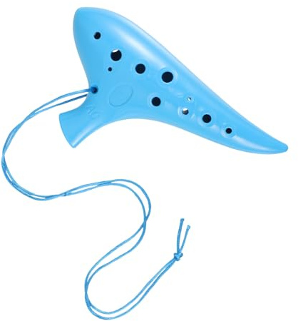 12-loch Kunststoff Okarina Altflöte Blau für Kinder | Kompaktes Musikblasinstrument, Glänzende Oberfläche, Robust und Waschbar, für Schüler und Anfänger Zufällige Farbe