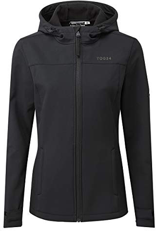 TOG24 Keld Lightweight Long Womens Softshell Jacket, Windproof, Showerproof Zip Up Outdoor Jacket with Hood, Fleece Lined For Warmth, Ideal for hiking, walking and everyday use