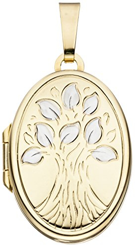 Jobo Damen-Medaillon aus 14 Karat 585 Gold Bicolor zum Öffnen für 2 Fotos