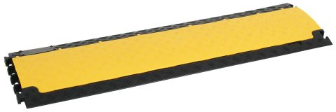 Defender NANO Kabelbrücke, Kabelschutz mit 6 Kanäle, besonders flache rutschfeste Kabelbrücke, gelber Polyurethan-Deckel mit sicherer Verriegelung, Höhe 3, 2 cm