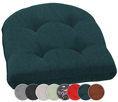 Beo Sitzkissen Stuhl 41x41 Halbrund | Atmungsaktives Sitzkissen Gartenstuhl Made in EU | UV-beständiges Sitzpolster Gartenstuhl | Stuhlkissen Outdoor waschbar | Sitzkissen Bank in Dunkel-Grün, 14448, Dunkelgrün P205, 1 Stück (1er Pack)