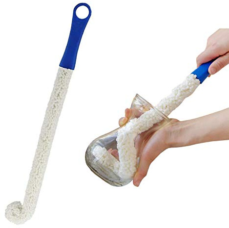 BNYD Long Bottle Brush Cleaner, Flexible Glass Cleaner, Foam Bristles, Reusable, Soft, Lightweight, 44cm