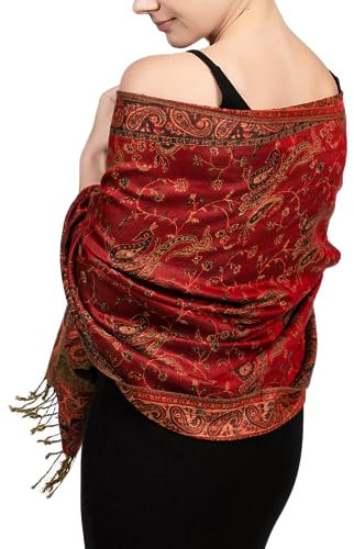 Achillea Damen Achi23 Pashmina-Schal, rot, 28 W x 76 L