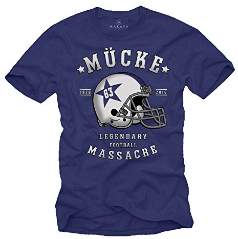 Mücke 63 - Herren T-Shirt - Football Helm Spencer Tracy Blau XXXXL