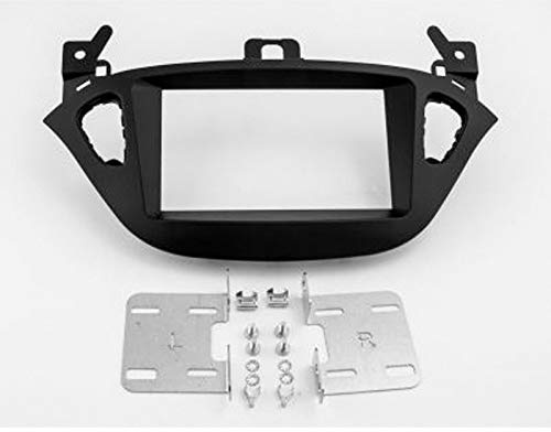 Doppel 2-DIN Radioblende Blende für OPEL Adam S-D ab01/2013 Corsa (E) ab01/2015 schwarz matt