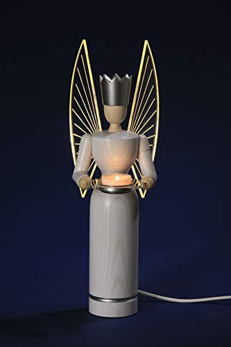 LED Lichterengel modern weiß 36cm Engel E.A. Schalling Seiffen Erzgebirge