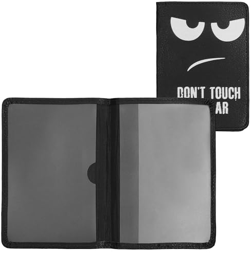 kwmobile Porte permis de Conduire Carte Grise avec Compartiments Cartes Passeport - Étui Portefeuille de Protection en Simili Cuir Blanc-Noir