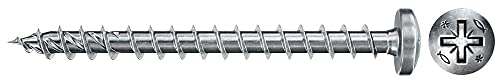 fischer PowerFast II PZF 4,0 x 25, Spanplattenschraube (200 Stk.) mit Vollgewinde, Pan Head mit Kreuzschlitz, Schraube für Holzverarbeitung, reduziert Einschraubwiderstand & Einschraubzeit