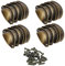 SJUNJIE 20 Pcs Antique Shell Cup Handles 82mm Vintage Chic Pull Handle Retro Half Moon Pull Knobs with Screws for Kitchen Cabinet Cupboard Drawer Wardrobe (Brass)