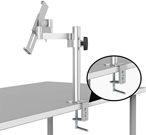 AIZYR Supporto per Tablet Pigro da Appoggio, Alluminio Wall Mount Staffa di Montaggio A Morsetto Regolabile con Rotazione di 360 Gradi per La Chat Video di Gioco,7~10inch