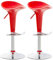 CLP 2er Set Barhocker Saddle Mit Drehbarem Kunsttoffsitz Und Fußablage I Höhenverstellbarer Hocker Mit Metallgestell In Chrom-Optik, Farbe:rot