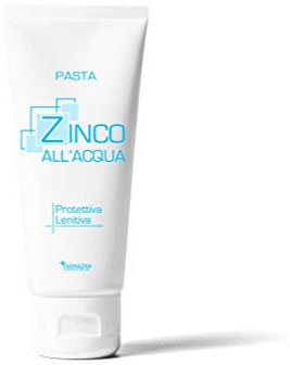Farmazan Zinco Pasta all'Acqua 100g, Crema Ossido di Zinco al 25% e Talco, per Culetto Neonato, Pasta Cambio Pannolino, Lenitiva Intima, Crema Zinco Vegan Friendly