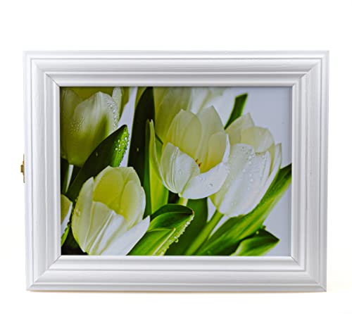 Cer-Plast SKD-F9BI - Armario para llaves de pared de madera con llavero, estilo vintage, color blanco