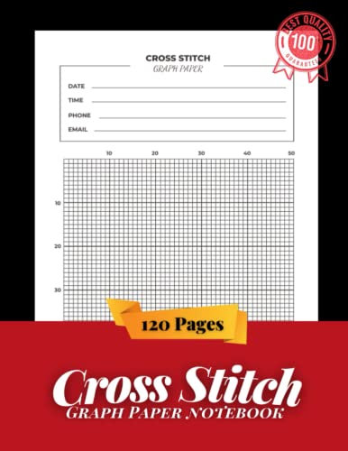 Cross Stitch Graph Paper Notebook: Creating Embroidery Patterns and Needlework Design Large Print Din A4