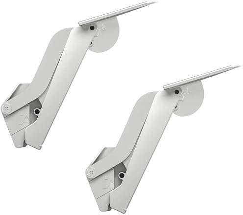 Gedotec Klappkonsole für Küchen-Schrank | 1 Garnitur - Klappenstütze weiß matt | FREE SPACE | Modell D 2,2-9,3 kg | Komplett-Set Klappscharnier | Scharnier für Klapptisch - Klappenbeschlag Möbel