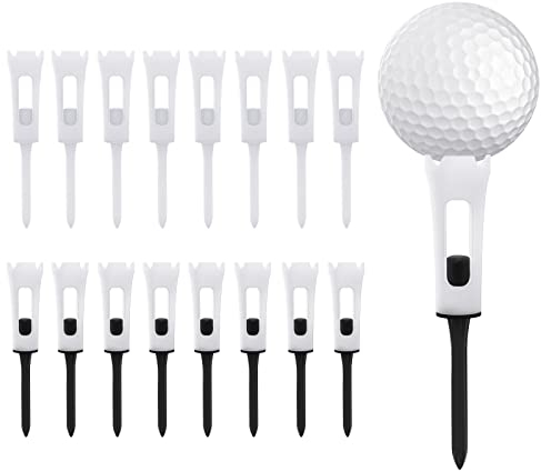 Linkidea Kunststoff-Golf-Tees, 16 Stück, 4 Zinken, 8,9 cm, professionelle Leistung, niedriger Widerstand, stoßdämpfende Tees, Golfzubehör