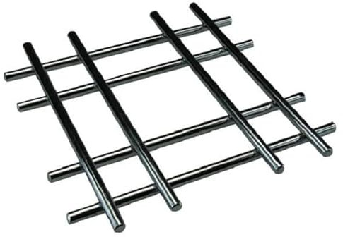 Apollo Chrome Trivet, Cross Design, 20cm Heatproof Table Hot Pan Pot Stand Rest