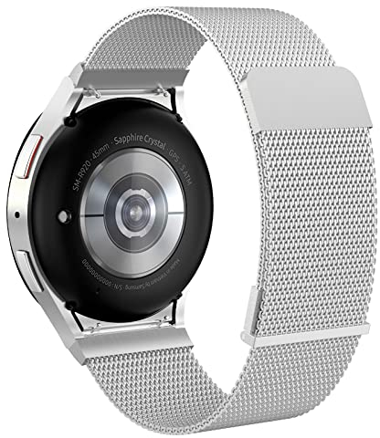 TINICR Armband Kompatibel Mit Samsung Galaxy Watch 7/FE/6/5/4 40mm 44mm, 5 Pro 45mm, 4/6 Classic 47mm 46mm 43mm 42mm - Mesh Edelstahl Metall Magnetische Armbänder