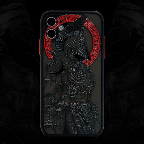 Cool Gladiator Phone Case with 3D Embossed Compatible for iPhone 12 Clear Frosted Trendy Phone Case