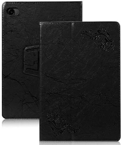 INSOLKIDON Compatible con 10 Alcatel 1T 8082 10 Inch Tablet Funda Protectora de Cuero Bumper Protección Carcasa con Soporte Función, Auto-Sueño/Activación Funda Plegable (Negro)