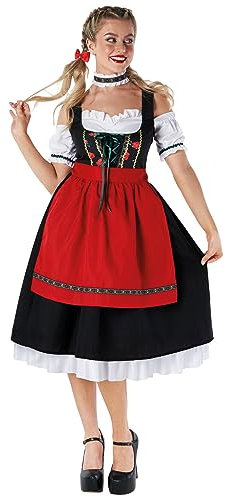 Morph Oktoberfest Costume Women - Bavarian Dirndl Dress with Apron for October Festival Fancy Dress Party, Small