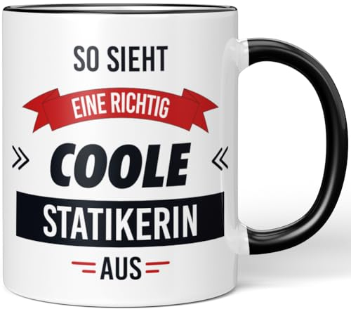 JUNIWORDS Tasse, So sieht eine richtig coole Statikerin aus, Schwarz (5835160)