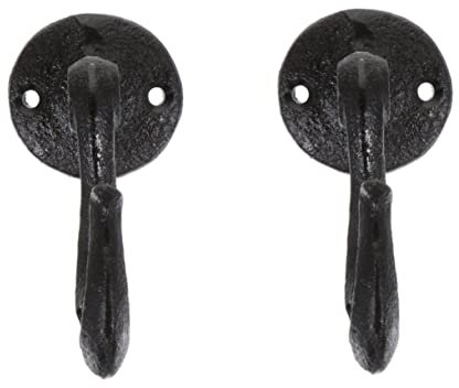 2 Pezzi Retrò Stile Battuto Asciugamani Bagno Country Nero Arte Gancio Ganci Ferro Antico Montato Parete Cappotti Pratici E Casa Rustica Robusta Porta Cappotto Vintage