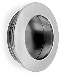 EMUCA - Tirador empotrado circular Ø41mm para muebles, tirador uñero para cajones y armarios, color moka, Lote de 10