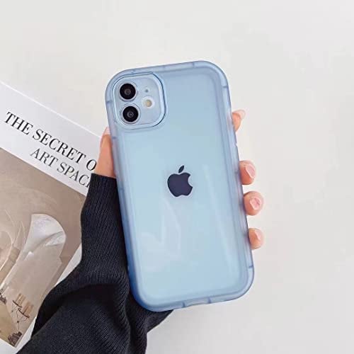 QLTYPRI Compatible with iPhone 11 Case, Shockproof Protective Soft Silicone Phone Case, Lightweight Anti-Scratch Clear Transparent TPU Bumper Phone Cover for iPhone 11 - Blue