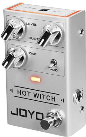 JOYO Fuzz-Pedal, mehrere Fuzz-Effekte, Gitarrenpedal für E-Gitarre von modern bis klassisch, klassischer Ton, True Bypass (HOT WITCH R-25)