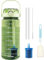 1.5L Filtered Water Bottle with One Filter 49oz ,Green Fitness Hydration Water Bottles with Straw & Time Marker, Leak Proof Sports Water Mug with Handle -BPA Free-For Yoga, Gym, Office (Clear Green)