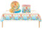 Kids Happy 3rd Birthday Party Table Cloth,Paper Plates and Napkins Tableware Set for Girls Boys,37Pcs 3rd Birthday Party Table Decorations Paper Dinnerware for Kids 3rd Birthday Decorations