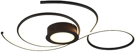 Trio Leuchten LED Deckenleuchte Jive 623419232, Metall Schwarz matt, inkl. 48 Watt LED, Fernbedienung, Dimmer, Farbwechsel, Nachtlicht
