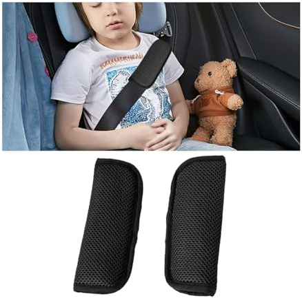 JNNJ 2 Stück Sicherheitsgurt Schulterpolster, Baby Sicherheitsgurt Schulterpolster, Abnehmbar Waschbar Polsterung Gurtpolster Auto, Auto-Sicherheitsgurtbezüge Für Erwachsene, Kinder, Frauen(Schwarz)