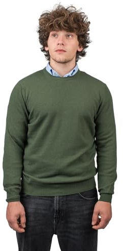 DALLE PIANE CASHMERE Maglione Uomo Misto Cashmere Lana - Khaki, XL